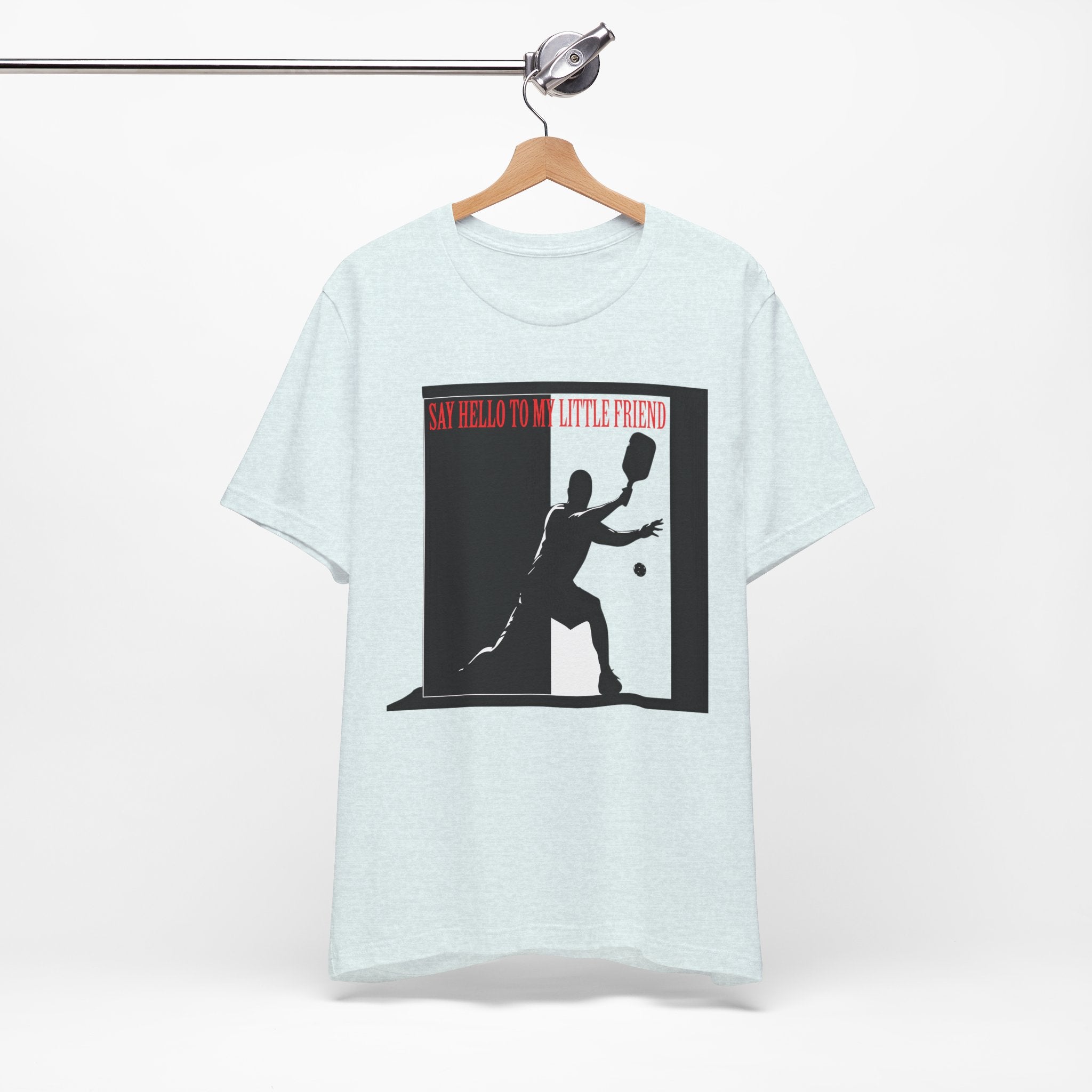 Tennis Tee — "Say Hello to My Little Friend" Retro Silhouette Shirt