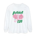 Pickleball Love Long Sleeve Tee – Women's Pink Paddle Graphic