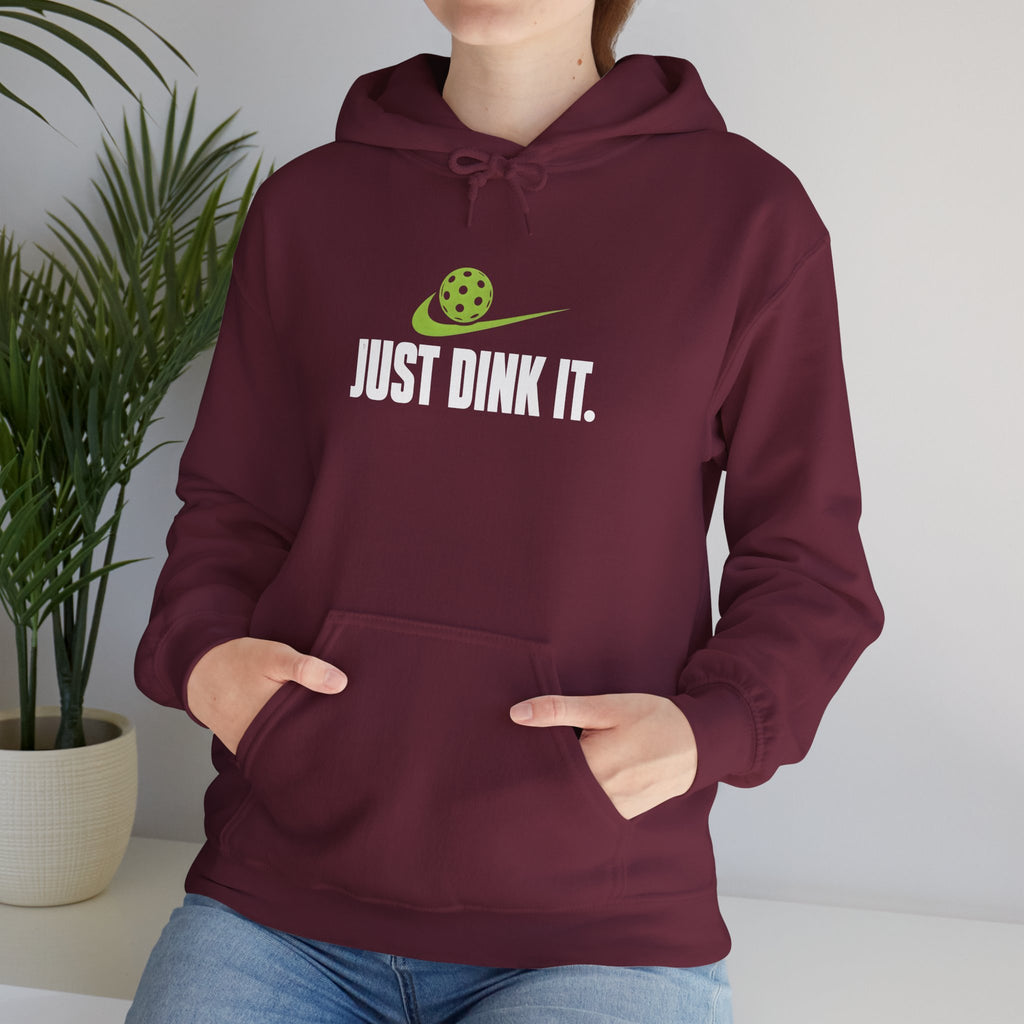 Pickleball Hoodie - "Just Dink It." Sweatshirt with Ball & Paddle Graphic