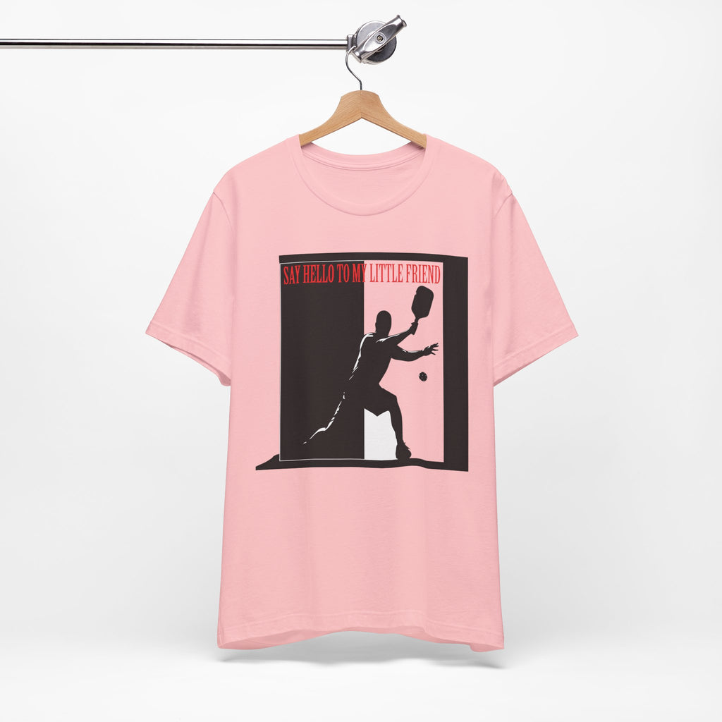 Tennis Tee — "Say Hello to My Little Friend" Retro Silhouette Shirt