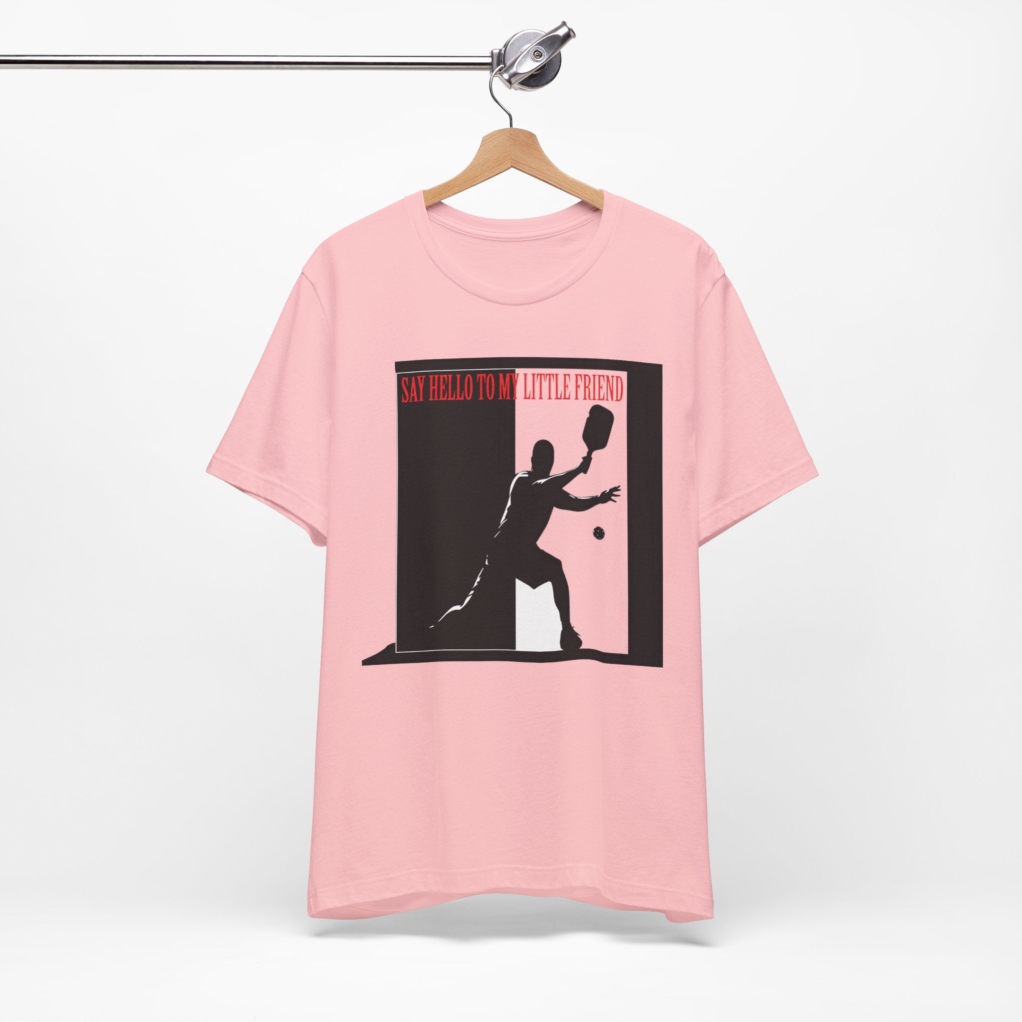 Tennis Tee — "Say Hello to My Little Friend" Retro Silhouette Shirt