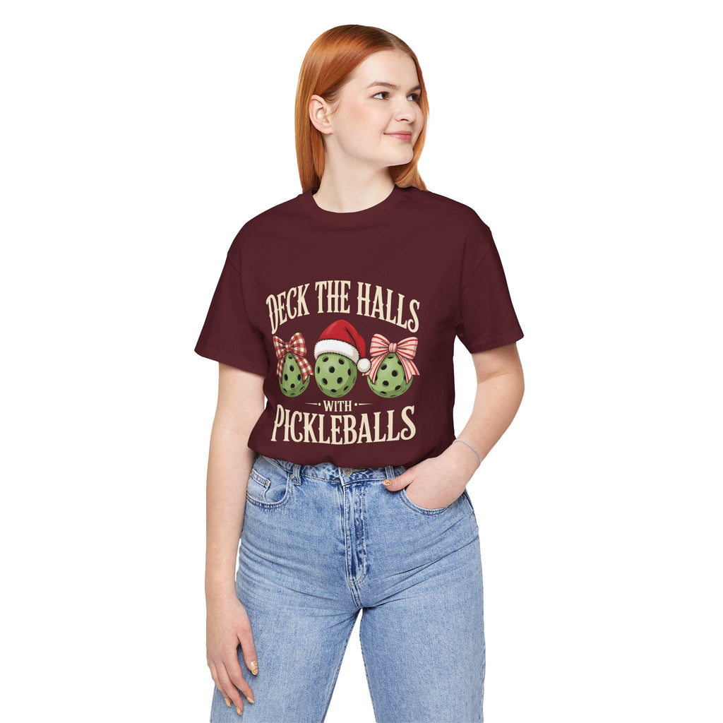 Deck the Halls with Pickleballs Christmas Tee