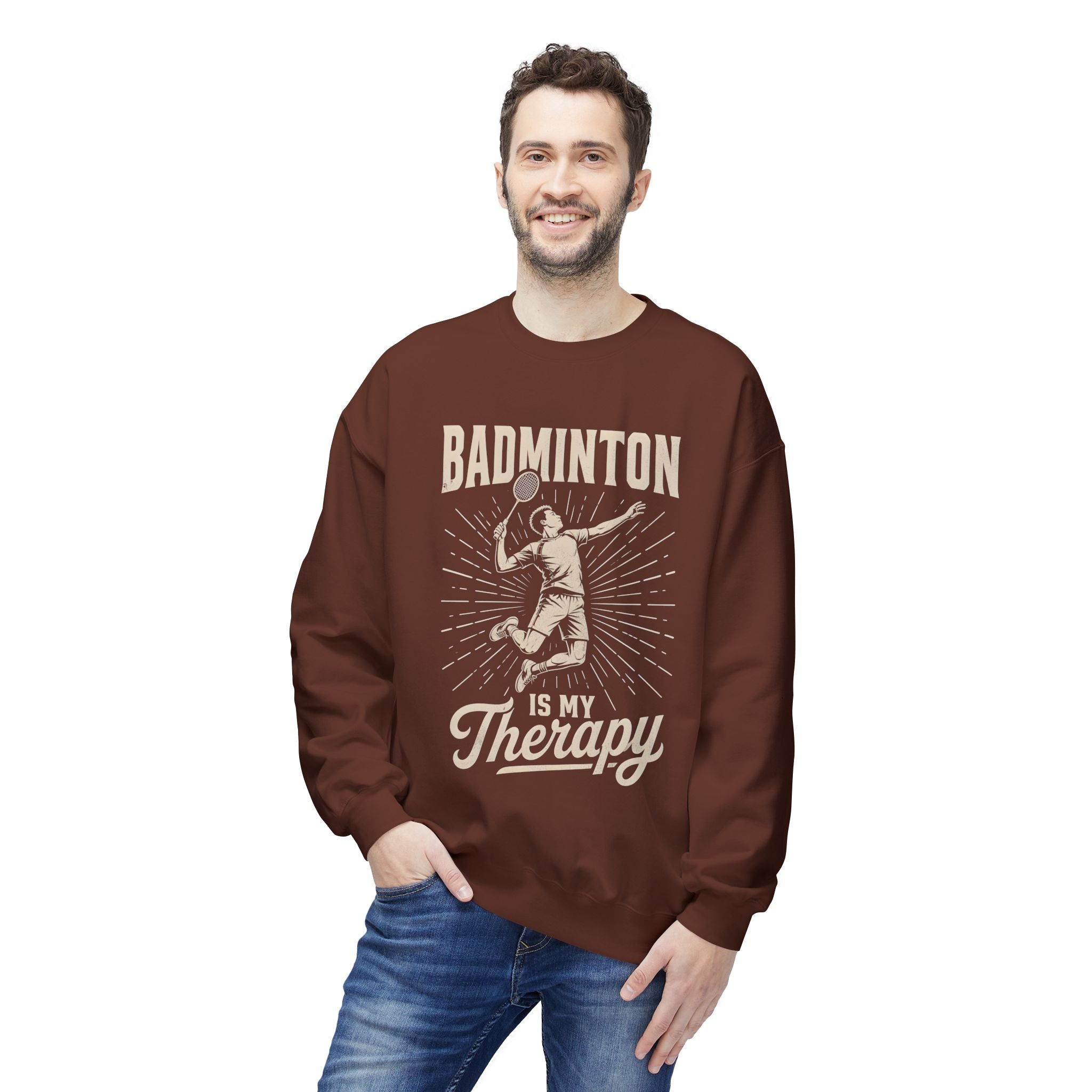 Badminton Is My Therapy Crewneck Sweatshirt