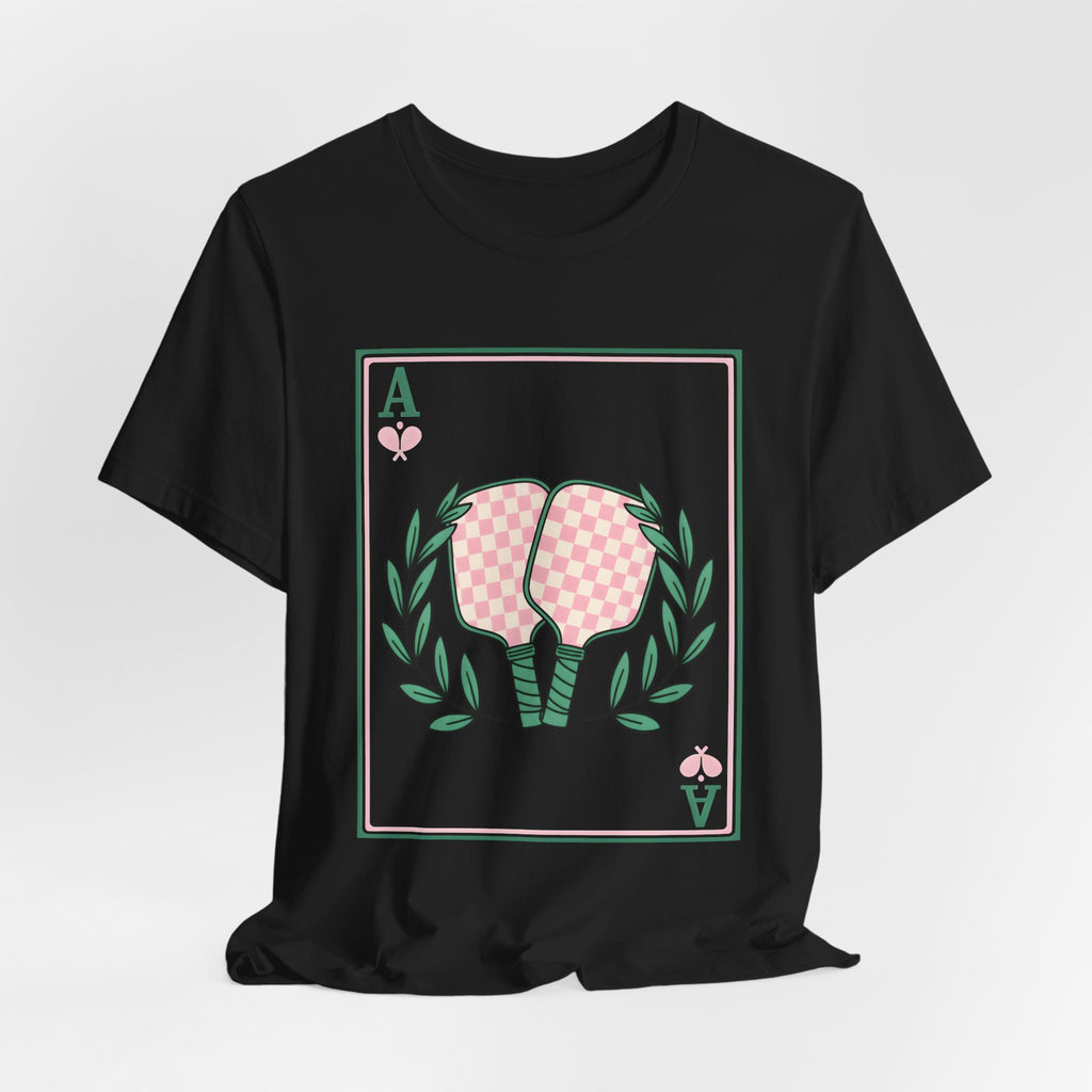 Ace of Hearts Playing Card Tee — Pink Checker Butt Graphic T-Shirt