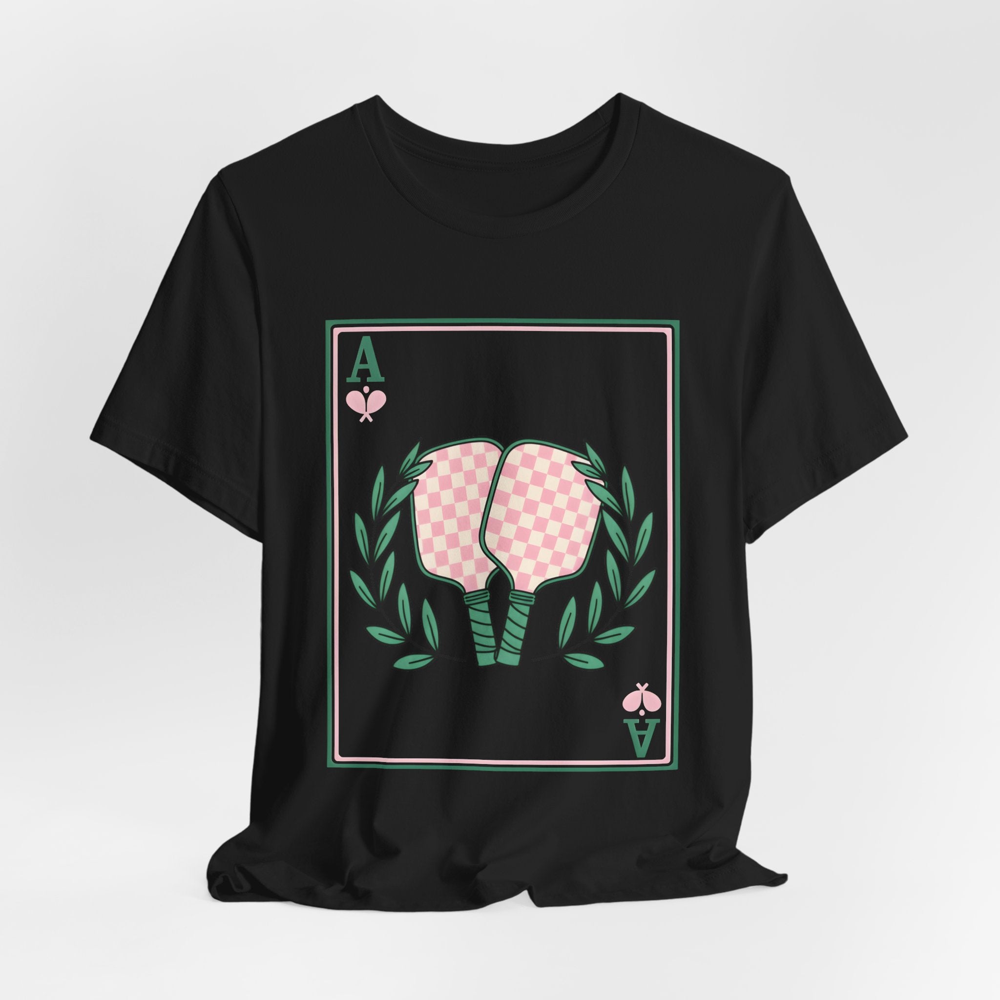 Ace of Hearts Playing Card Tee — Pink Checker Butt Graphic T-Shirt