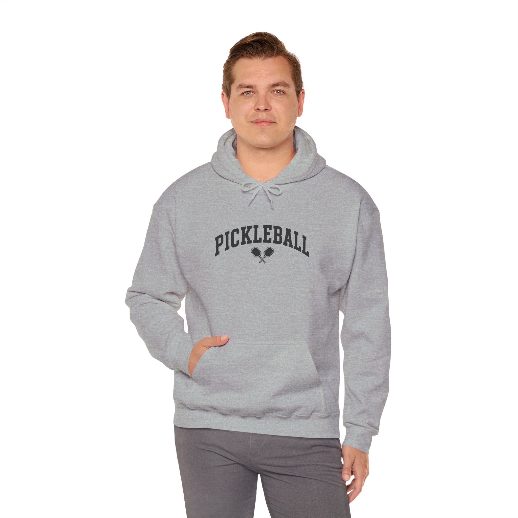 Pickleball Hoodie — Classic Pickleball Text with Paddles Pullover