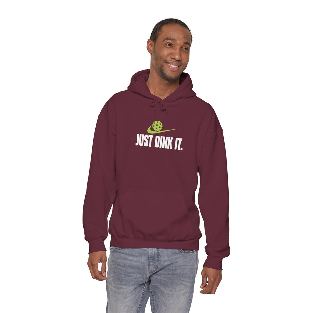 Pickleball Hoodie - "Just Dink It." Sweatshirt with Ball & Paddle Graphic