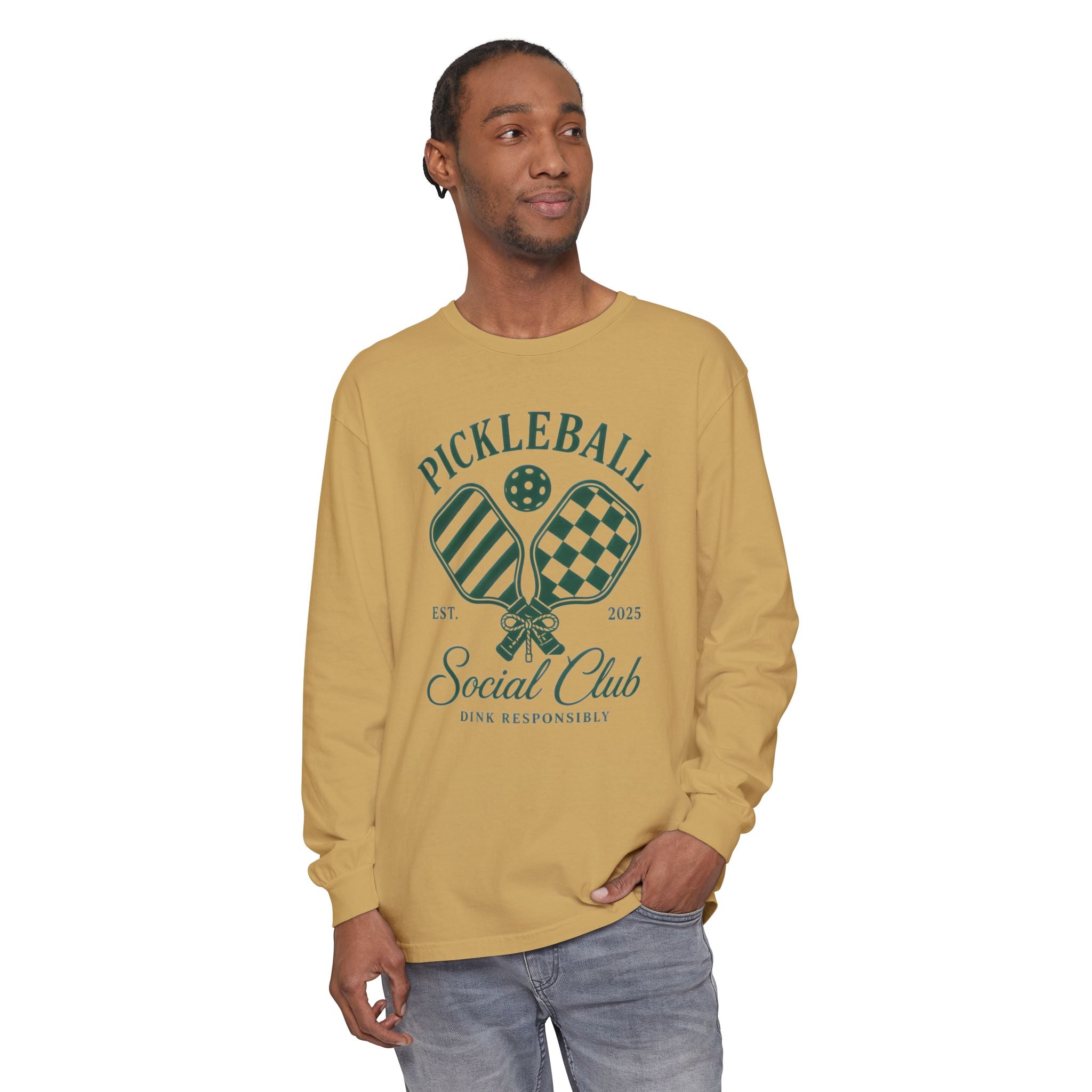Pickleball Social Club Long Sleeve Tee — “Dink Responsibly”
