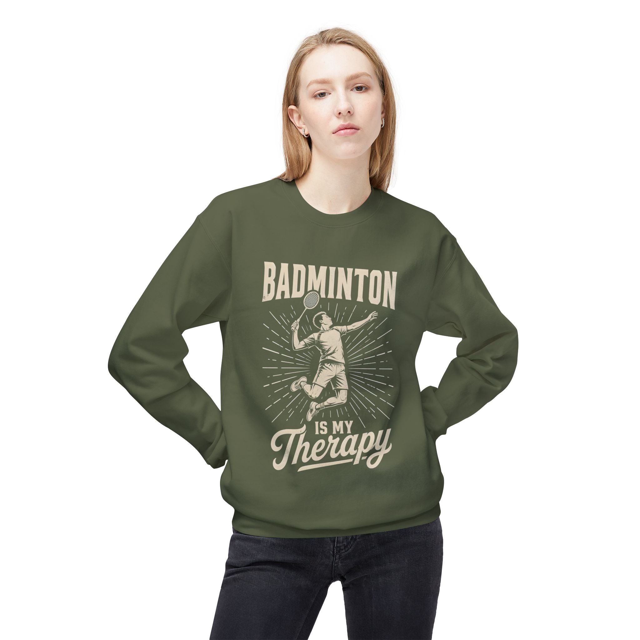 Badminton Is My Therapy Crewneck Sweatshirt