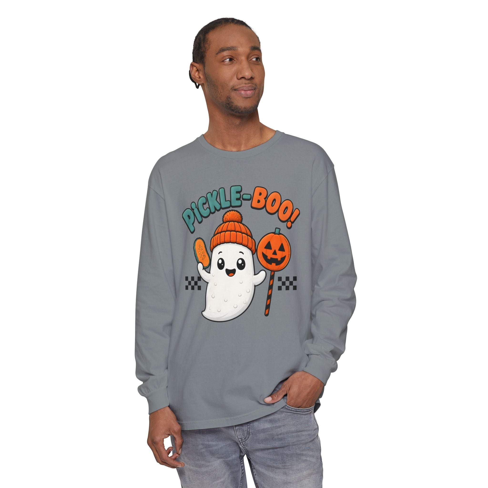Pickle-Boo! Ghost Halloween Long Sleeve Tee