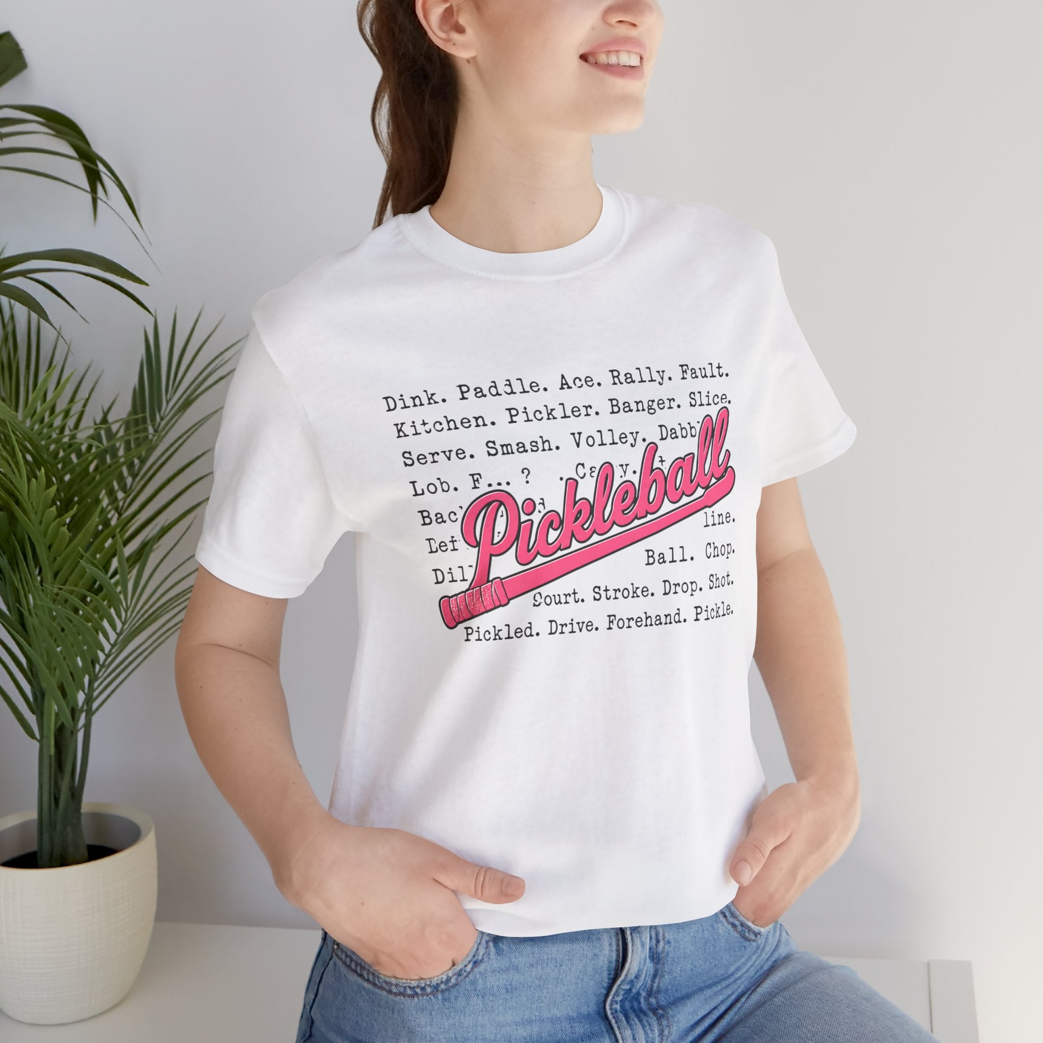 Pickleball Tee — Retro Pink Script Graphic Shirt